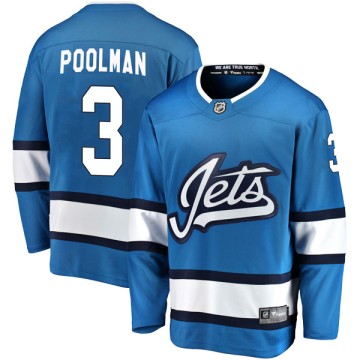 Breakaway Fanatics Branded Men's Tucker Poolman Winnipeg Jets Alternate Jersey - Blue
