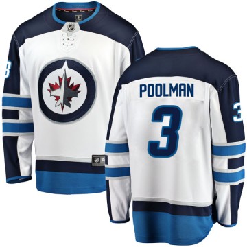 Breakaway Fanatics Branded Men's Tucker Poolman Winnipeg Jets Away Jersey - White