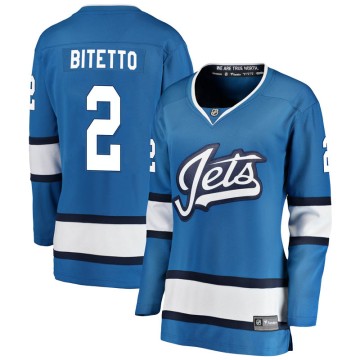 Breakaway Fanatics Branded Women's Anthony Bitetto Winnipeg Jets Alternate Jersey - Blue