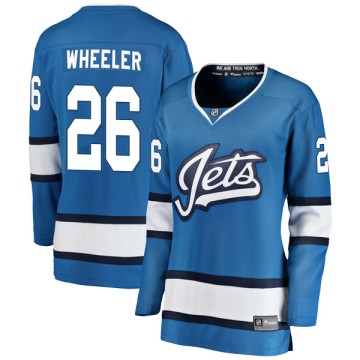 Breakaway Fanatics Branded Women's Blake Wheeler Winnipeg Jets Alternate Jersey - Blue
