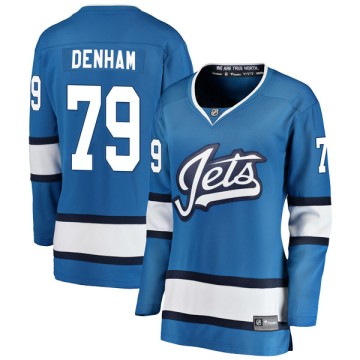 Breakaway Fanatics Branded Women's Brandon Denham Winnipeg Jets Alternate Jersey - Blue