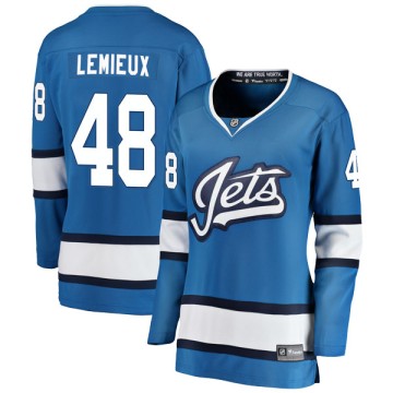 Breakaway Fanatics Branded Women's Brendan Lemieux Winnipeg Jets Alternate Jersey - Blue