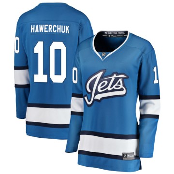 Breakaway Fanatics Branded Women's Dale Hawerchuk Winnipeg Jets Alternate Jersey - Blue