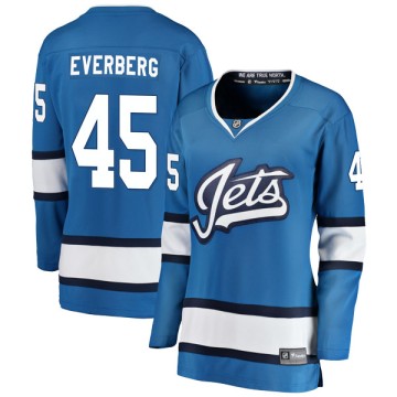 Breakaway Fanatics Branded Women's Dennis Everberg Winnipeg Jets Alternate Jersey - Blue
