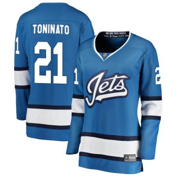 Breakaway Fanatics Branded Women's Dominic Toninato Winnipeg Jets Alternate Jersey - Blue
