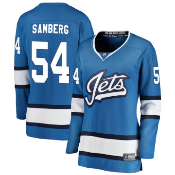 Breakaway Fanatics Branded Women's Dylan Samberg Winnipeg Jets Alternate Jersey - Blue