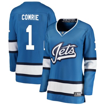 Breakaway Fanatics Branded Women's Eric Comrie Winnipeg Jets Alternate Jersey - Blue