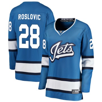 Breakaway Fanatics Branded Women's Jack Roslovic Winnipeg Jets Alternate Jersey - Blue