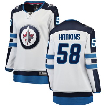 Breakaway Fanatics Branded Women's Jansen Harkins Winnipeg Jets Away Jersey - White