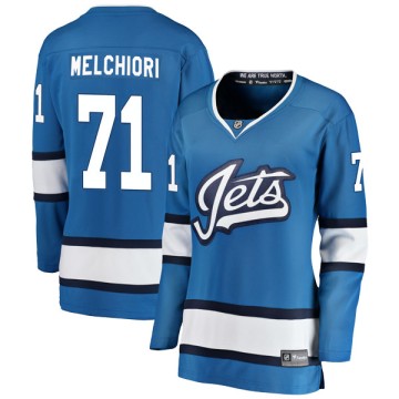 Breakaway Fanatics Branded Women's Julian Melchiori Winnipeg Jets Alternate Jersey - Blue