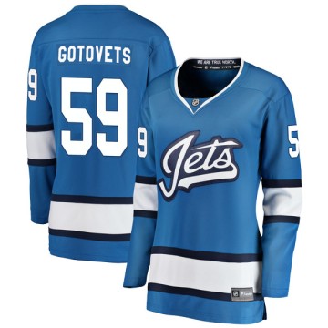 Breakaway Fanatics Branded Women's Kirill Gotovets Winnipeg Jets Alternate Jersey - Blue