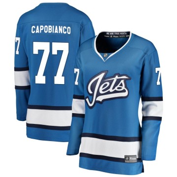 Breakaway Fanatics Branded Women's Kyle Capobianco Winnipeg Jets Alternate Jersey - Blue