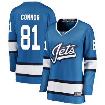Breakaway Fanatics Branded Women's Kyle Connor Winnipeg Jets Alternate Jersey - Blue