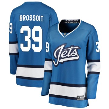 Breakaway Fanatics Branded Women's Laurent Brossoit Winnipeg Jets Alternate Jersey - Blue