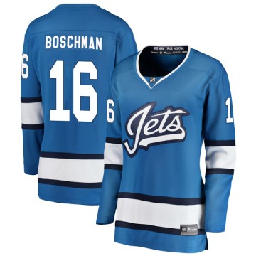 Breakaway Fanatics Branded Women's Laurie Boschman Winnipeg Jets Alternate Jersey - Blue