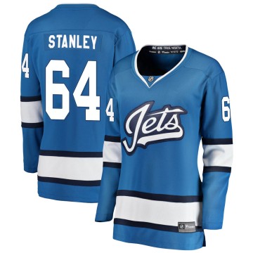 Breakaway Fanatics Branded Women's Logan Stanley Winnipeg Jets Alternate Jersey - Blue