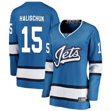 Breakaway Fanatics Branded Women's Matt Halischuk Winnipeg Jets Alternate Jersey - Blue