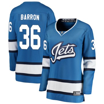 Breakaway Fanatics Branded Women's Morgan Barron Winnipeg Jets Alternate Jersey - Blue