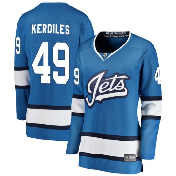 Breakaway Fanatics Branded Women's Nic Kerdiles Winnipeg Jets Alternate Jersey - Blue