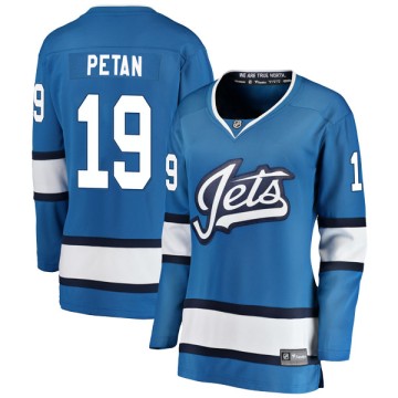 Breakaway Fanatics Branded Women's Nic Petan Winnipeg Jets Alternate Jersey - Blue