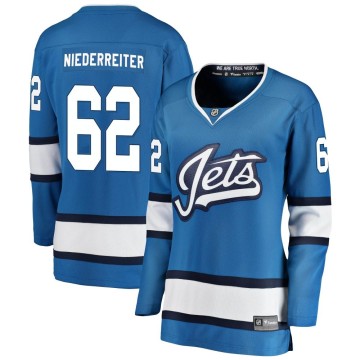 Breakaway Fanatics Branded Women's Nino Niederreiter Winnipeg Jets Alternate Jersey - Blue