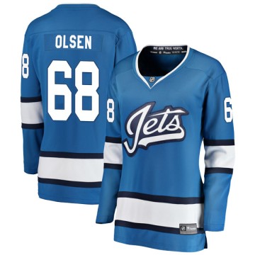 Breakaway Fanatics Branded Women's Ryan Olsen Winnipeg Jets Alternate Jersey - Blue
