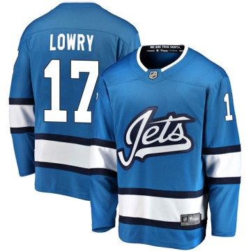 Breakaway Fanatics Branded Youth Adam Lowry Winnipeg Jets Alternate Jersey - Blue