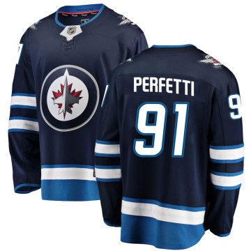 Breakaway Fanatics Branded Youth Cole Perfetti Winnipeg Jets Home Jersey - Blue