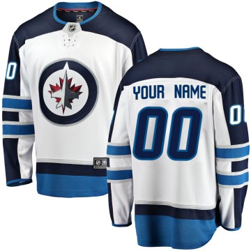 Breakaway Fanatics Branded Youth Custom Winnipeg Jets Custom Away Jersey - White