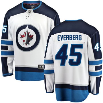 Breakaway Fanatics Branded Youth Dennis Everberg Winnipeg Jets Away Jersey - White