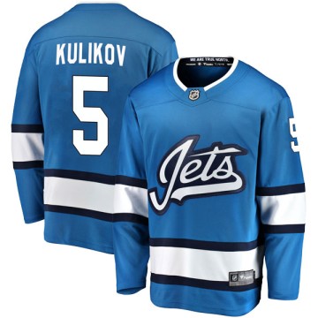 Breakaway Fanatics Branded Youth Dmitry Kulikov Winnipeg Jets Alternate Jersey - Blue