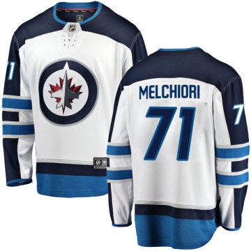 Breakaway Fanatics Branded Youth Julian Melchiori Winnipeg Jets Away Jersey - White