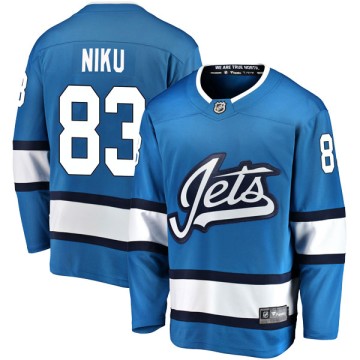 Breakaway Fanatics Branded Youth Sami Niku Winnipeg Jets Alternate Jersey - Blue