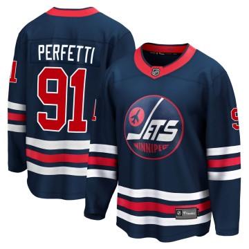 Premier Fanatics Branded Men's Cole Perfetti Winnipeg Jets 2021/22 Alternate Breakaway Player Jersey - Navy