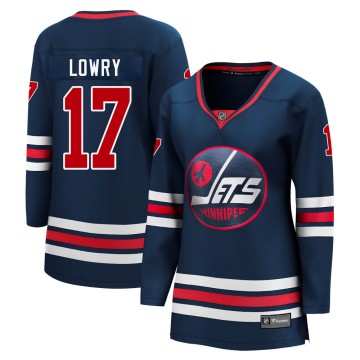 Premier Fanatics Branded Women's Adam Lowry Winnipeg Jets 2021/22 Alternate Breakaway Player Jersey - Navy