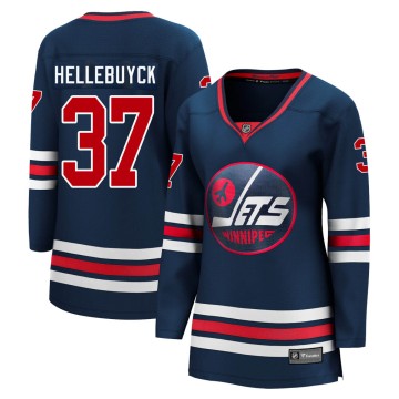 Premier Fanatics Branded Women's Connor Hellebuyck Winnipeg Jets 2021/22 Alternate Breakaway Player Jersey - Navy