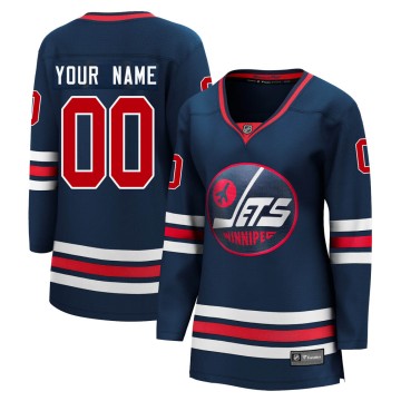 Premier Fanatics Branded Women's Custom Winnipeg Jets Custom 2021/22 Alternate Breakaway Player Jersey - Navy