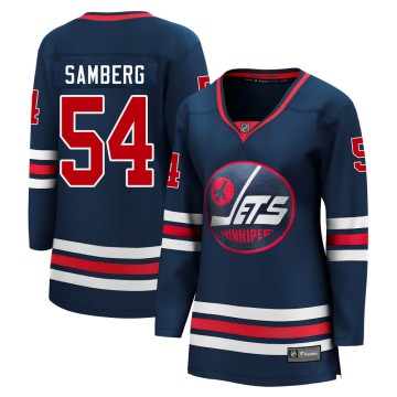 Premier Fanatics Branded Women's Dylan Samberg Winnipeg Jets 2021/22 Alternate Breakaway Player Jersey - Navy
