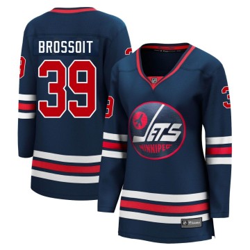Premier Fanatics Branded Women's Laurent Brossoit Winnipeg Jets 2021/22 Alternate Breakaway Player Jersey - Navy